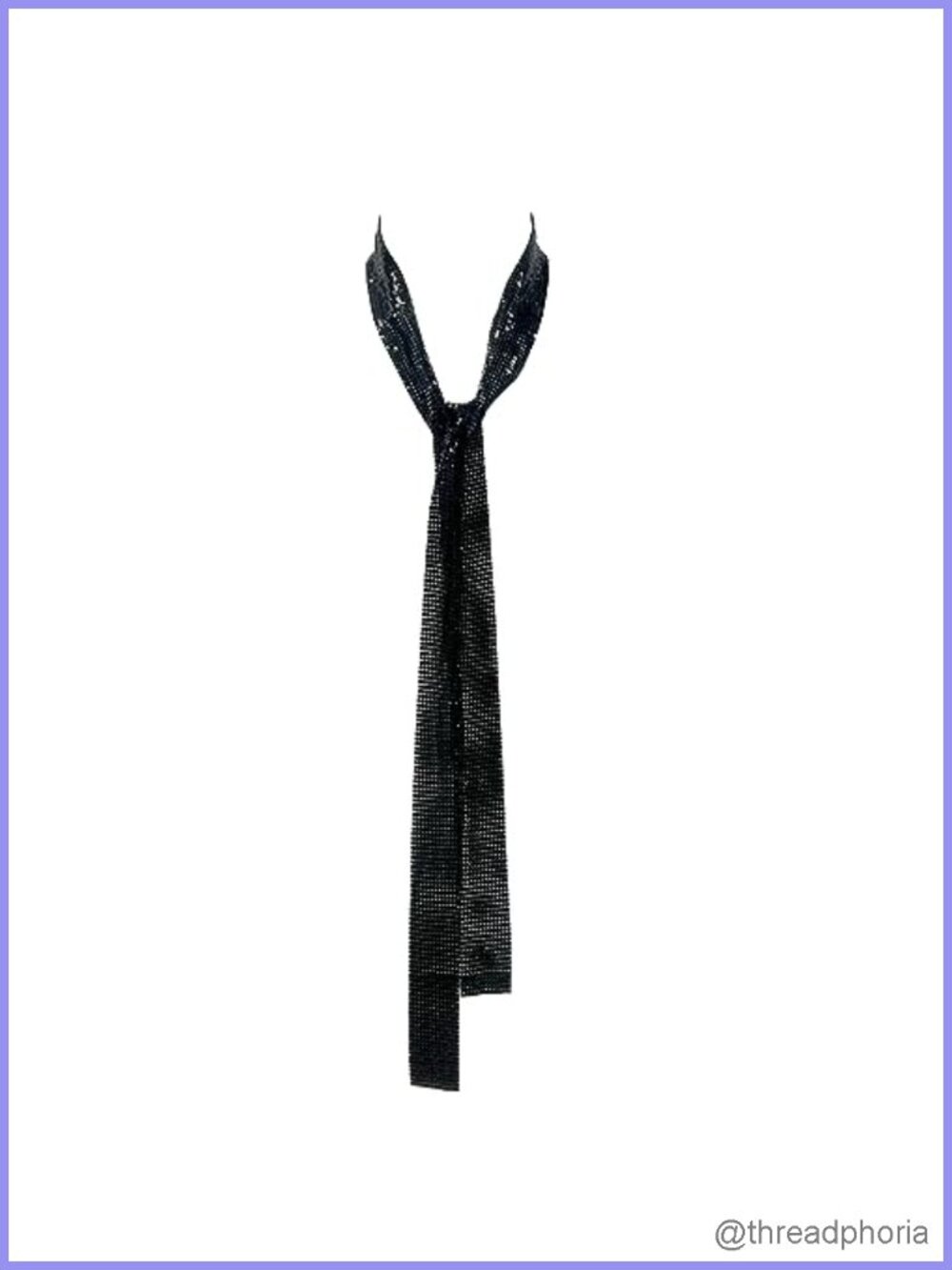 Sequined Neck Tie Scarf Evening Party Long Skinny Neckerchief Women